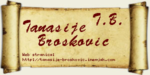 Tanasije Brošković vizit kartica